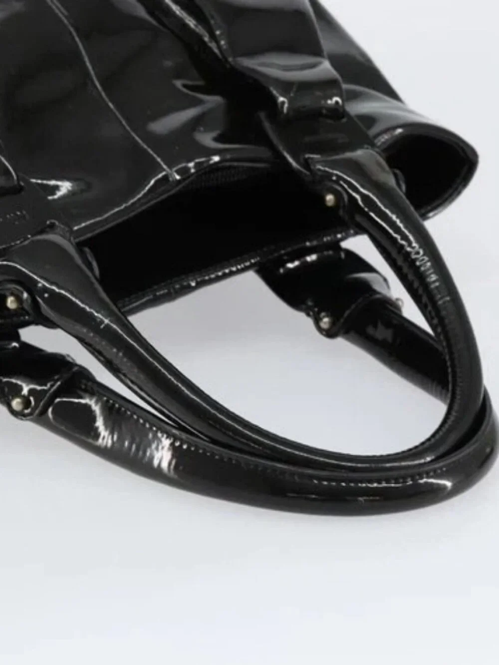 Salvatore Ferragamo Tote Bag Enamel Black Auth BA7665